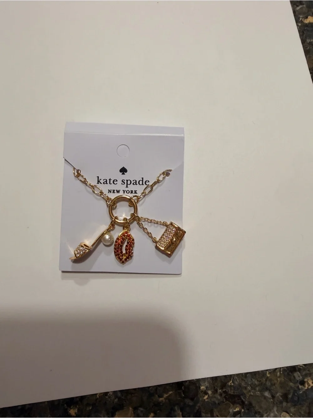 NWT Kate Spade Night Out Motif Hit the Town Charm Necklace